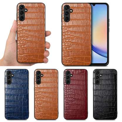 Crocodile Grain Leather Back Cover Phone Case