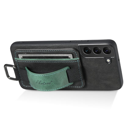 Suteni H13 Card Wallet Wrist Strap Holder PU Phone Case