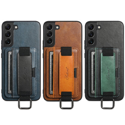 Suteni H13 Card Wallet Wrist Strap Holder PU Phone Case