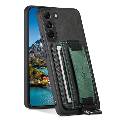 Suteni H13 Card Wallet Wrist Strap Holder PU Phone Case, For Samsung Galaxy S23 Ultra 5G, For Samsung Galaxy S23+ 5G, For Samsung Galaxy S23 5G, For Samsung Galaxy S22 Ultra 5G, For Samsung Galaxy S22+ 5G, For Samsung Galaxy S22 5G���������������������...