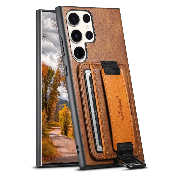 Suteni H13 Card Wallet Wrist Strap Holder PU Phone Case, For Samsung Galaxy S23 Ultra 5G, For Samsung Galaxy S23+ 5G, For Samsung Galaxy S23 5G, For Samsung Galaxy S22 Ultra 5G, For Samsung Galaxy S22+ 5G, For Samsung Galaxy S22 5G���������������������...