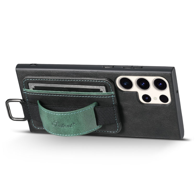 Suteni H13 Card Wallet Wrist Strap Holder PU Phone Case, For Samsung Galaxy S23 Ultra 5G, For Samsung Galaxy S23+ 5G, For Samsung Galaxy S23 5G, For Samsung Galaxy S22 Ultra 5G, For Samsung Galaxy S22+ 5G, For Samsung Galaxy S22 5G���������������������...