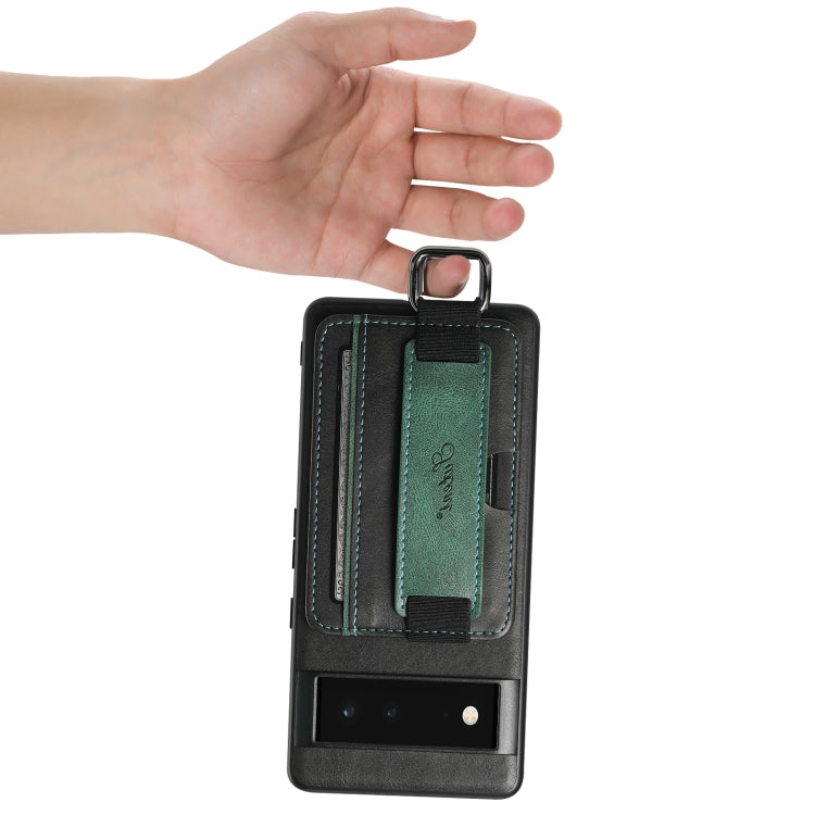 Suteni H13 Card Wallet Wrist Strap Holder PU Phone Case