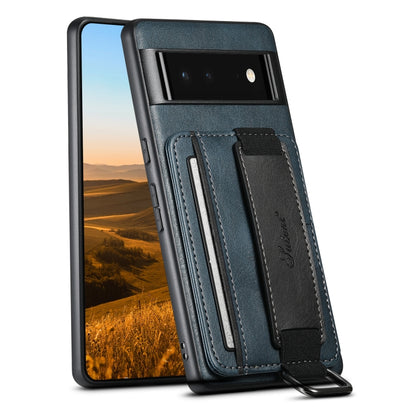 Suteni H13 Card Wallet Wrist Strap Holder PU Phone Case