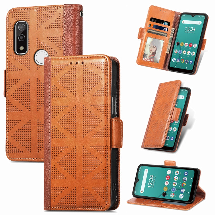 Grid Leather Flip Phone Case
