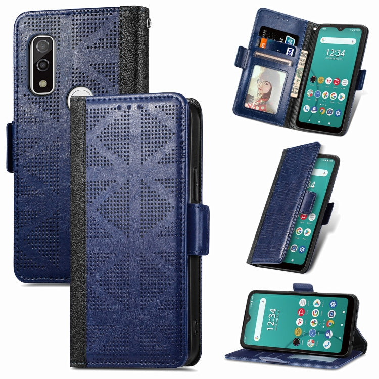 Grid Leather Flip Phone Case