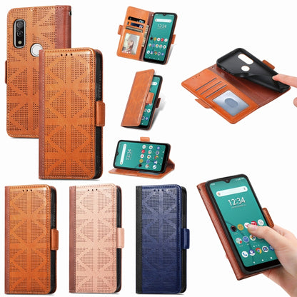 Grid Leather Flip Phone Case