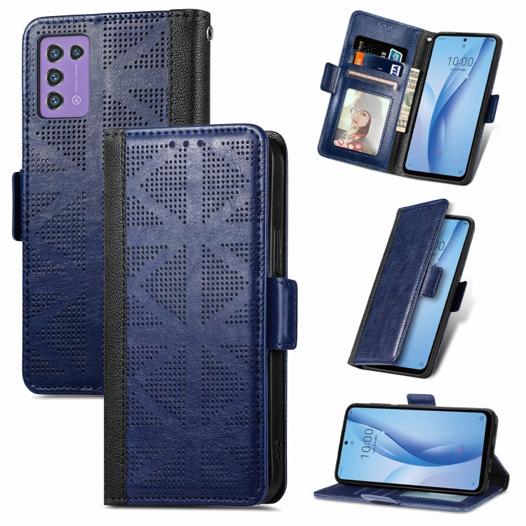 Grid Leather Flip Phone Case