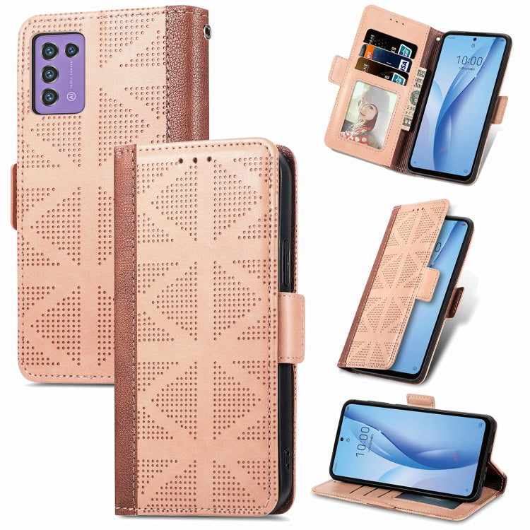 Grid Leather Flip Phone Case
