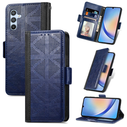 Grid Leather Flip Phone Case