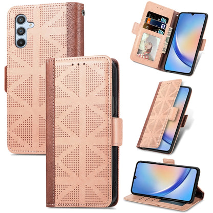 Grid Leather Flip Phone Case