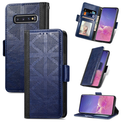 Grid Leather Flip Phone Case