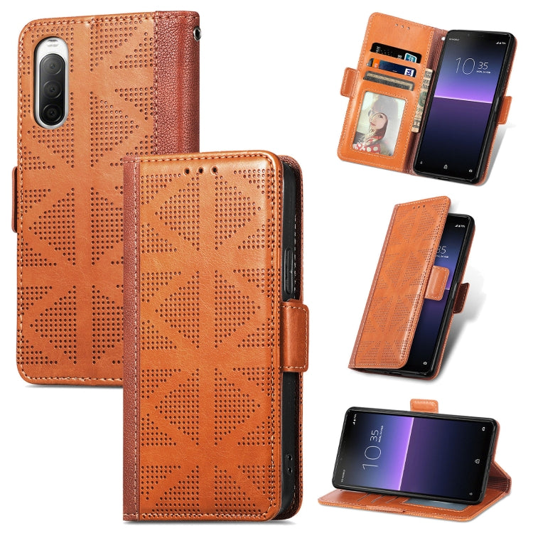 Grid Leather Flip Phone Case