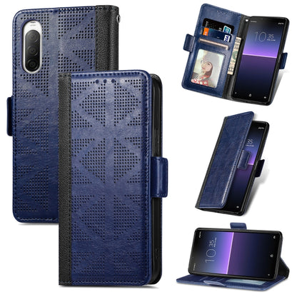Grid Leather Flip Phone Case