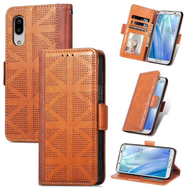 Grid Leather Flip Phone Case