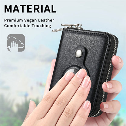 For AirTag Zipper Wallet Protective Cover Case