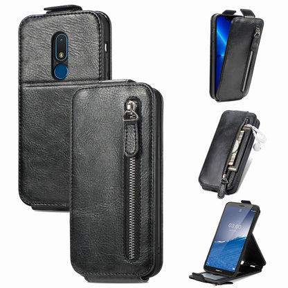 Zipper Wallet Vertical Flip Leather Phone Case