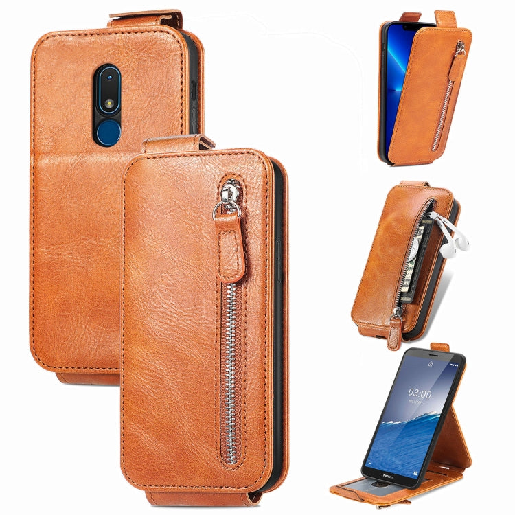 Zipper Wallet Vertical Flip Leather Phone Case