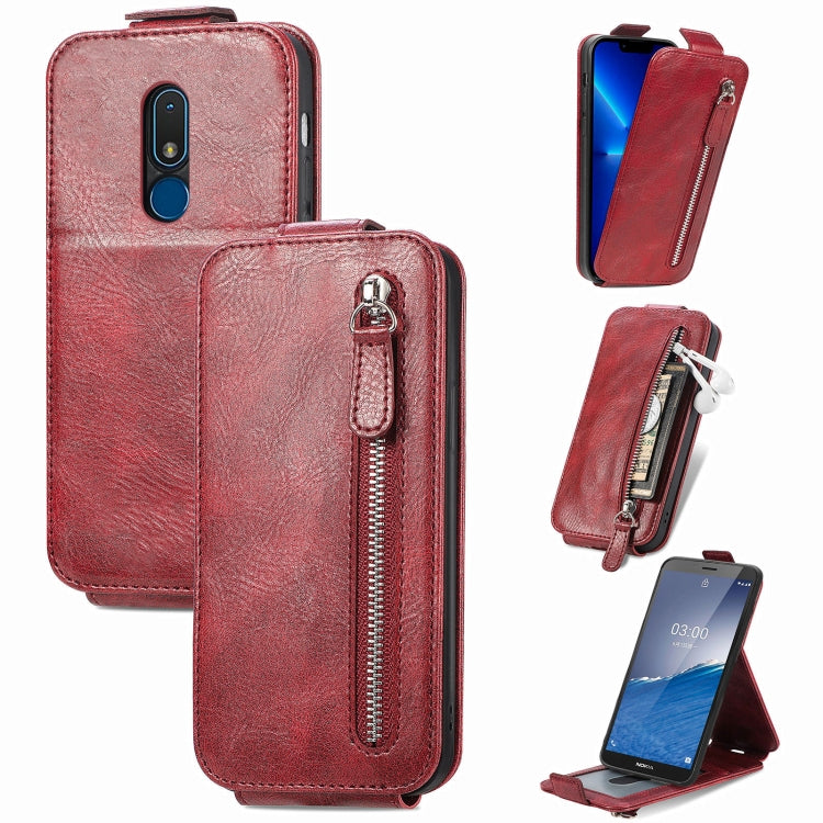 Zipper Wallet Vertical Flip Leather Phone Case