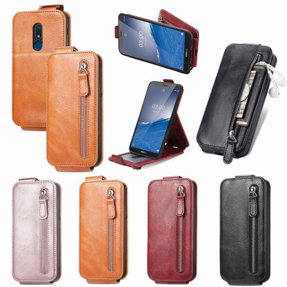 Zipper Wallet Vertical Flip Leather Phone Case