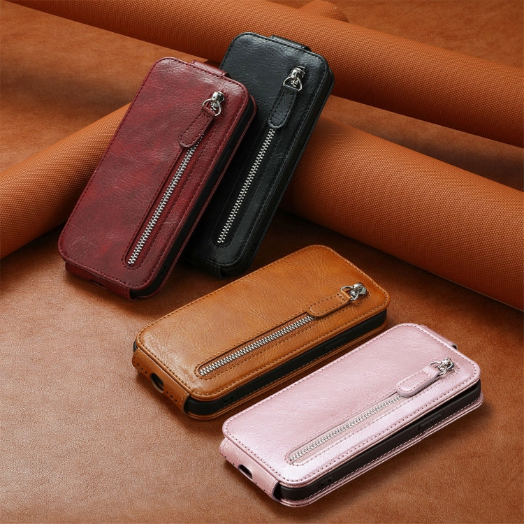 Zipper Wallet Vertical Flip Leather Phone Case