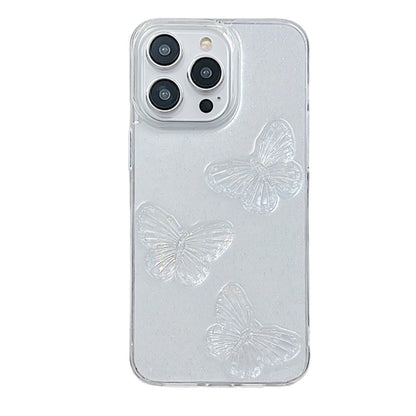 Clear Crystal Butterflies TPU Phone Case, For iPhone 16 Pro Max, For iPhone 16 Pro, For iPhone 16 Plus, For iPhone 16, For iPhone 15 Pro Max, For iPhone 15 Pro, For iPhone 15 Plus, For iPhone 15, For iPhone 14 Plus, For iPhone 14, For iPhone 14 Pro    ...