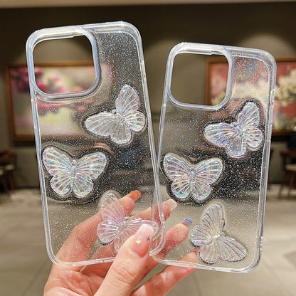 Clear Crystal Butterflies TPU Phone Case, For iPhone XS Max, For iPhone 7 Plus / 8 Plus