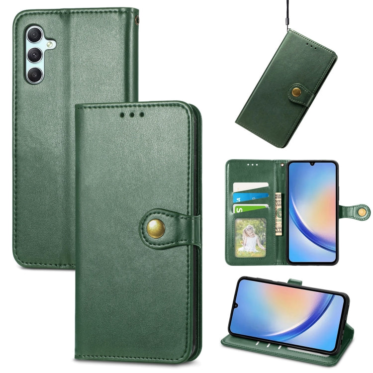 Retro Solid Color Buckle Leather Phone Case, For Samsung Galaxy S24+ 5G, For Samsung Galaxy S24 5G, For Samsung Galaxy A34 5G, For Samsung Galaxy A54 5G