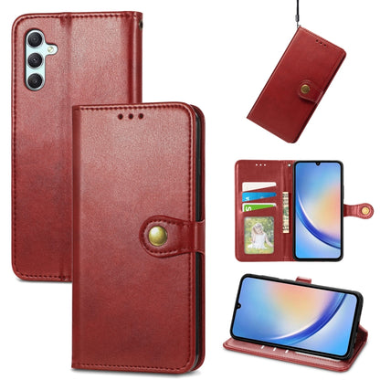 Retro Solid Color Buckle Leather Phone Case, For Samsung Galaxy S24+ 5G, For Samsung Galaxy S24 5G, For Samsung Galaxy A15, For Samsung Galaxy A34 5G