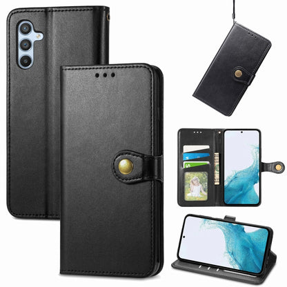 Retro Solid Color Buckle Leather Phone Case, For Samsung Galaxy S24+ 5G, For Samsung Galaxy S24 5G, For Samsung Galaxy A34 5G, For Samsung Galaxy A54 5G