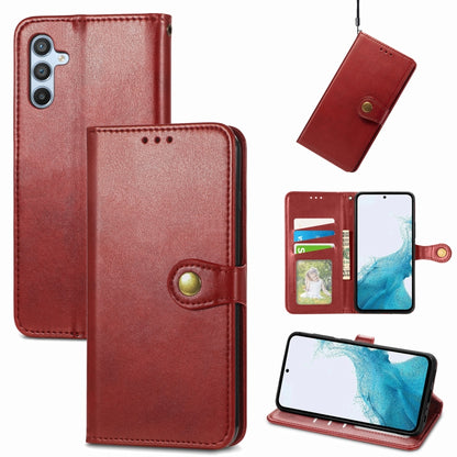 Retro Solid Color Buckle Leather Phone Case