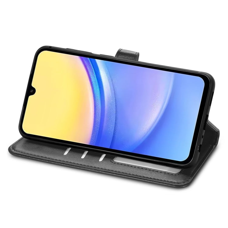 Retro Solid Color Buckle Leather Phone Case, For Samsung Galaxy A15