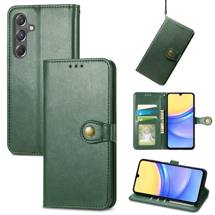 Retro Solid Color Buckle Leather Phone Case, For Samsung Galaxy A15