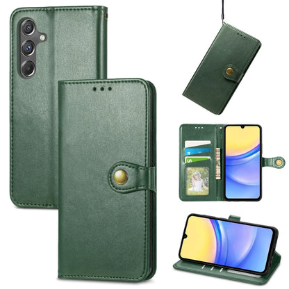 Retro Solid Color Buckle Leather Phone Case, For Samsung Galaxy A15
