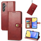 Retro Solid Color Buckle Leather Phone Case