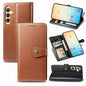 Retro Solid Color Buckle Leather Phone Case