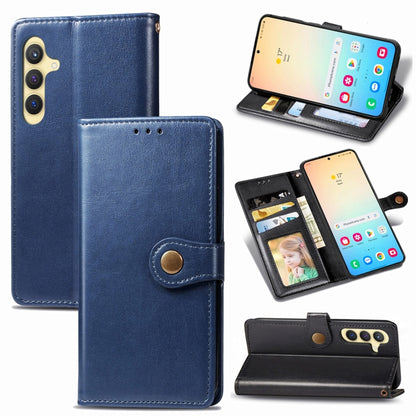 Retro Solid Color Buckle Leather Phone Case, For Samsung Galaxy S24+ 5G, For Samsung Galaxy S24 5G, For Samsung Galaxy A34 5G, For Samsung Galaxy A54 5G