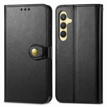 Retro Solid Color Buckle Leather Phone Case, For Samsung Galaxy S24+ 5G, For Samsung Galaxy S24 5G, For Samsung Galaxy A34 5G, For Samsung Galaxy A54 5G