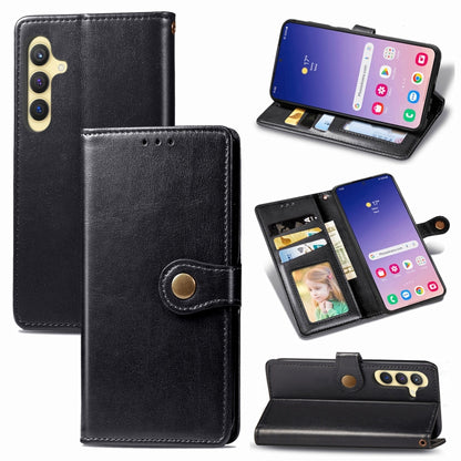 Retro Solid Color Buckle Leather Phone Case, For Samsung Galaxy S24+ 5G, For Samsung Galaxy S24 5G, For Samsung Galaxy A34 5G, For Samsung Galaxy A54 5G