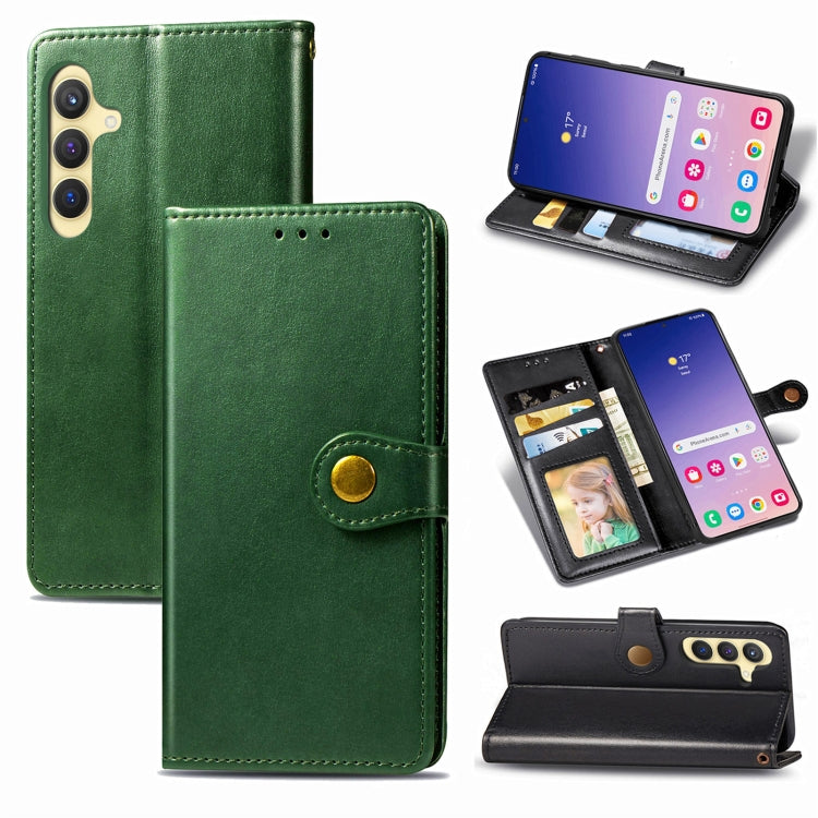 Retro Solid Color Buckle Leather Phone Case