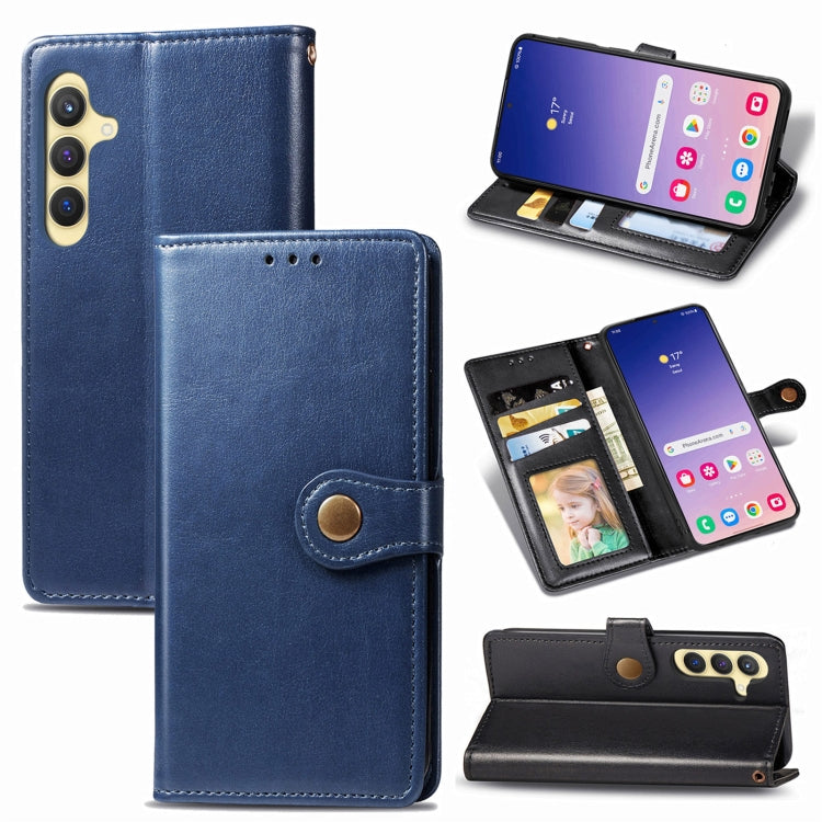 Retro Solid Color Buckle Leather Phone Case, For Samsung Galaxy S24+ 5G, For Samsung Galaxy S24 5G, For Samsung Galaxy A15, For Samsung Galaxy A34 5G