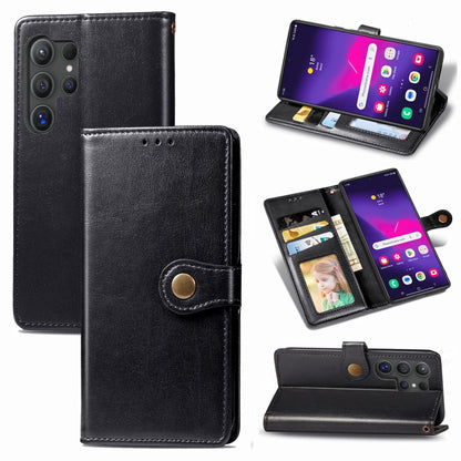 Retro Solid Color Buckle Leather Phone Case, For Samsung Galaxy S25 5G, For Samsung Galaxy S25+ 5G, For Samsung Galaxy S25 Ultra 5G, For Samsung Galaxy S24 Ultra 5G
