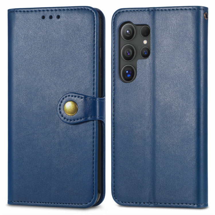 Retro Solid Color Buckle Leather Phone Case, For Samsung Galaxy S25 5G, For Samsung Galaxy S25+ 5G, For Samsung Galaxy S25 Ultra 5G, For Samsung Galaxy S24 Ultra 5G