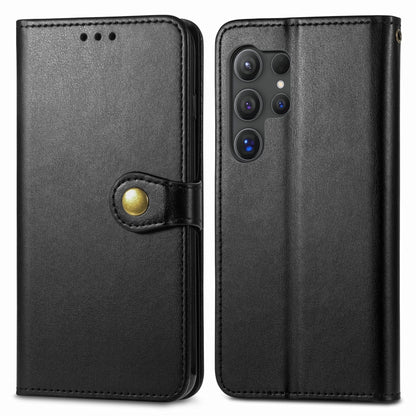 Retro Solid Color Buckle Leather Phone Case, For Samsung Galaxy S25 5G, For Samsung Galaxy S25+ 5G, For Samsung Galaxy S25 Ultra 5G, For Samsung Galaxy S24 Ultra 5G