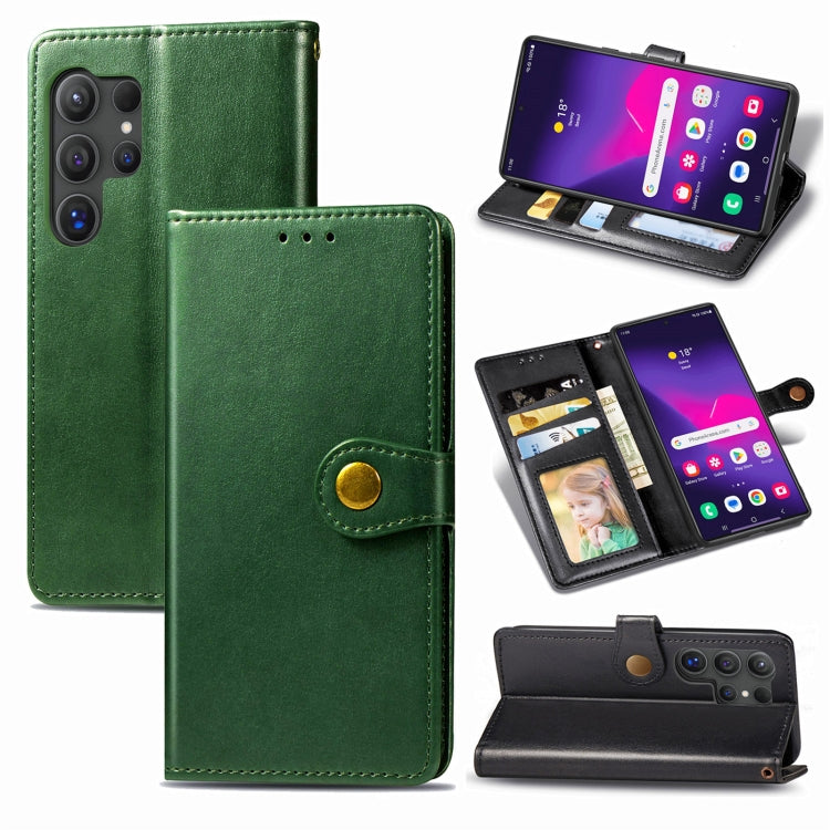 Retro Solid Color Buckle Leather Phone Case, For Samsung Galaxy S25 5G, For Samsung Galaxy S25+ 5G, For Samsung Galaxy S25 Ultra 5G, For Samsung Galaxy S24 Ultra 5G