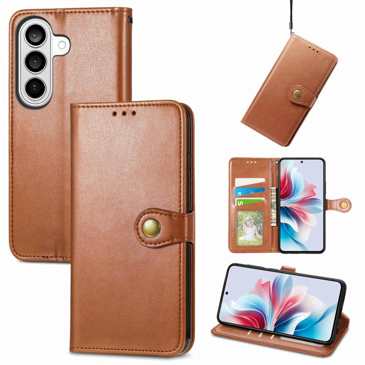 Retro Solid Color Buckle Leather Phone Case, For Samsung Galaxy S26+ 5G, For Samsung Galaxy S26 Ultra 5G, For Samsung Galaxy S26 5G, For Samsung Galaxy A27 5G
