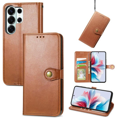 Retro Solid Color Buckle Leather Phone Case, For Samsung Galaxy S26+ 5G, For Samsung Galaxy S26 Ultra 5G, For Samsung Galaxy S26 5G, For Samsung Galaxy A27 5G