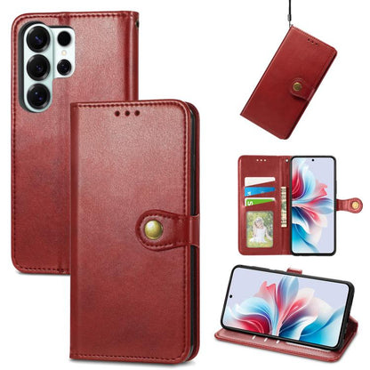 Retro Solid Color Buckle Leather Phone Case, For Samsung Galaxy S26+ 5G, For Samsung Galaxy S26 Ultra 5G, For Samsung Galaxy S26 5G, For Samsung Galaxy A27 5G