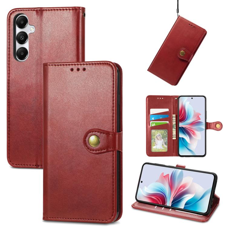 Retro Solid Color Buckle Leather Phone Case, For Samsung Galaxy S26+ 5G, For Samsung Galaxy S26 Ultra 5G, For Samsung Galaxy S26 5G, For Samsung Galaxy A27 5G