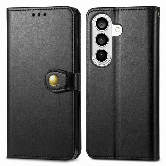 Retro Solid Color Buckle Leather Phone Case, For Galaxy S26 FE 5G, For Galaxy S26+ 5G, For Galaxy S26 Ultra 5G, For Galaxy S26 5G